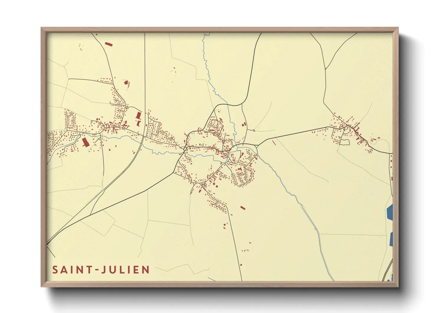 Une affiche de carte sur Saint-Julien