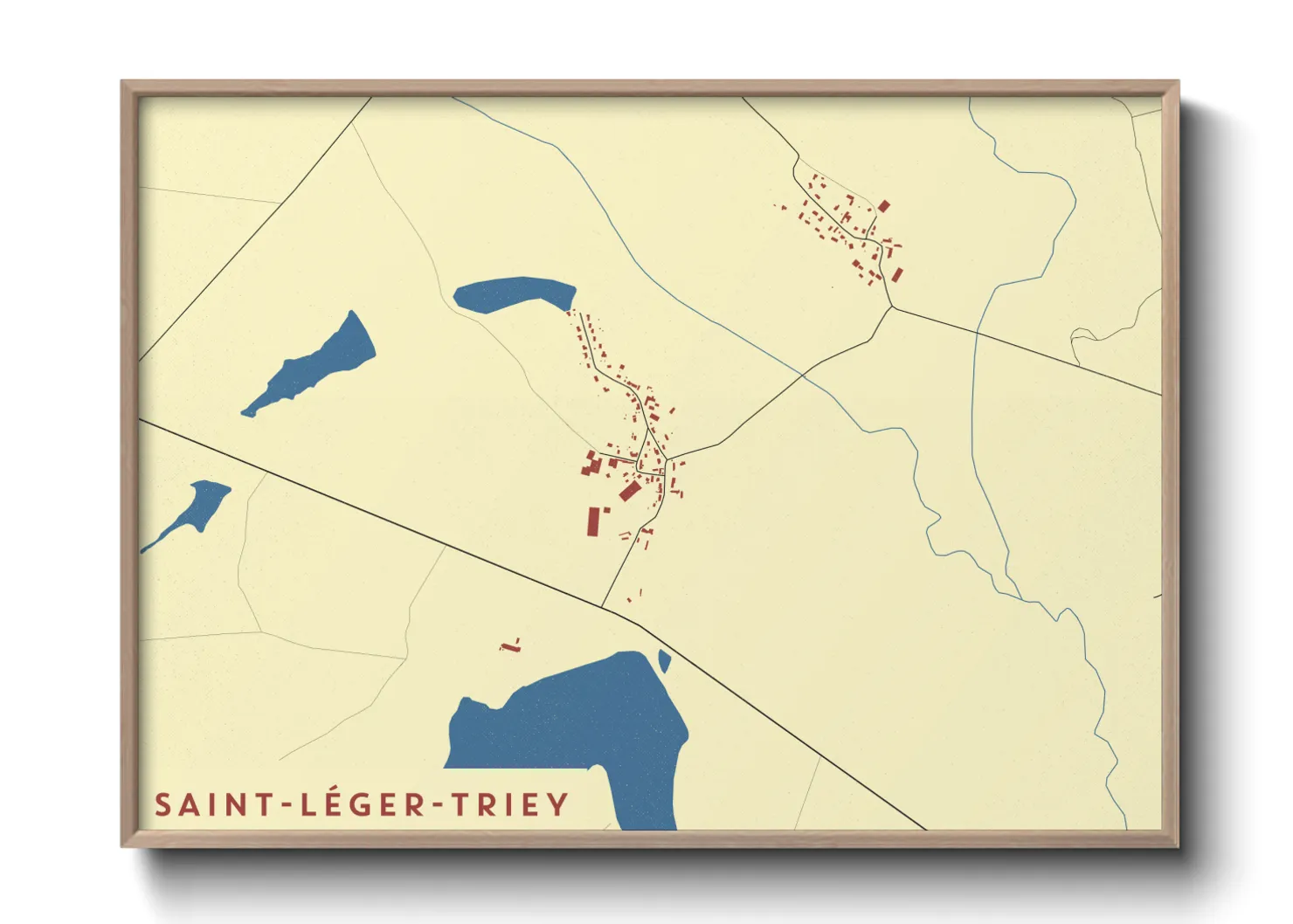 Une affiche de carte sur Saint-Léger-Triey