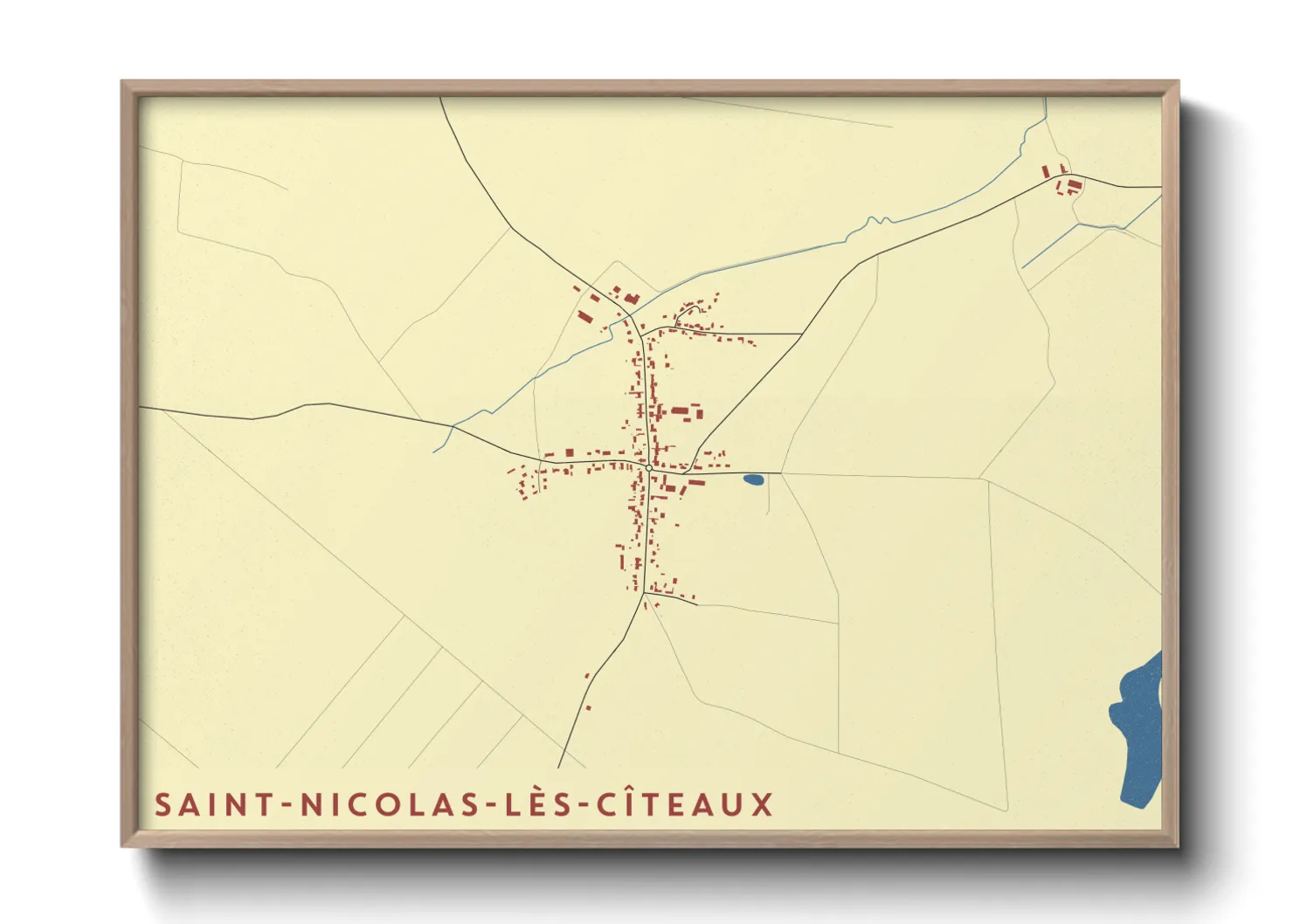 Une affiche de carte sur Saint-Nicolas-lès-Cîteaux