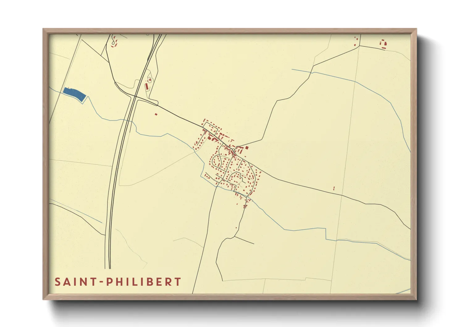Une affiche de carte sur Saint-Philibert