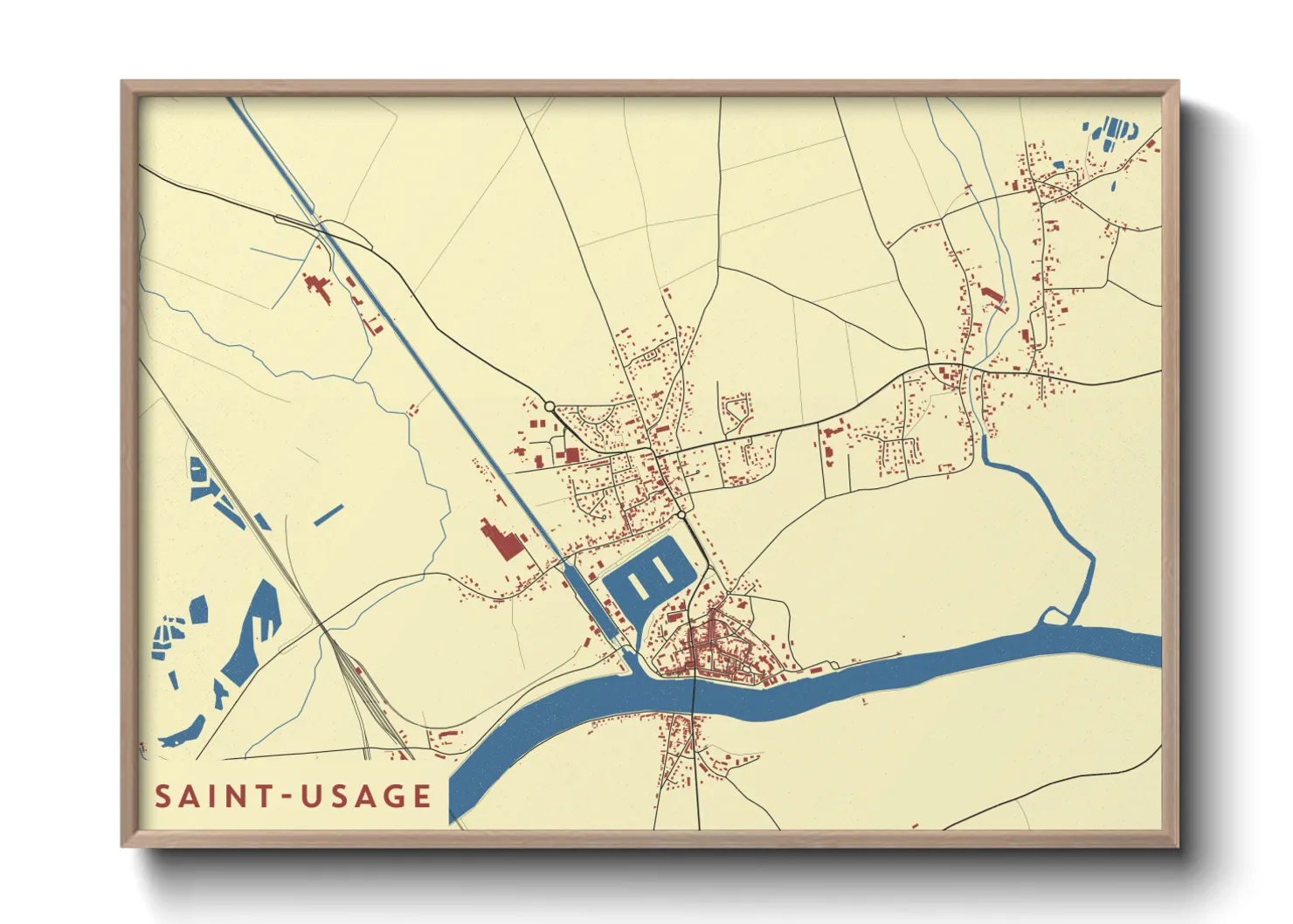 Une affiche de carte sur Saint-Usage