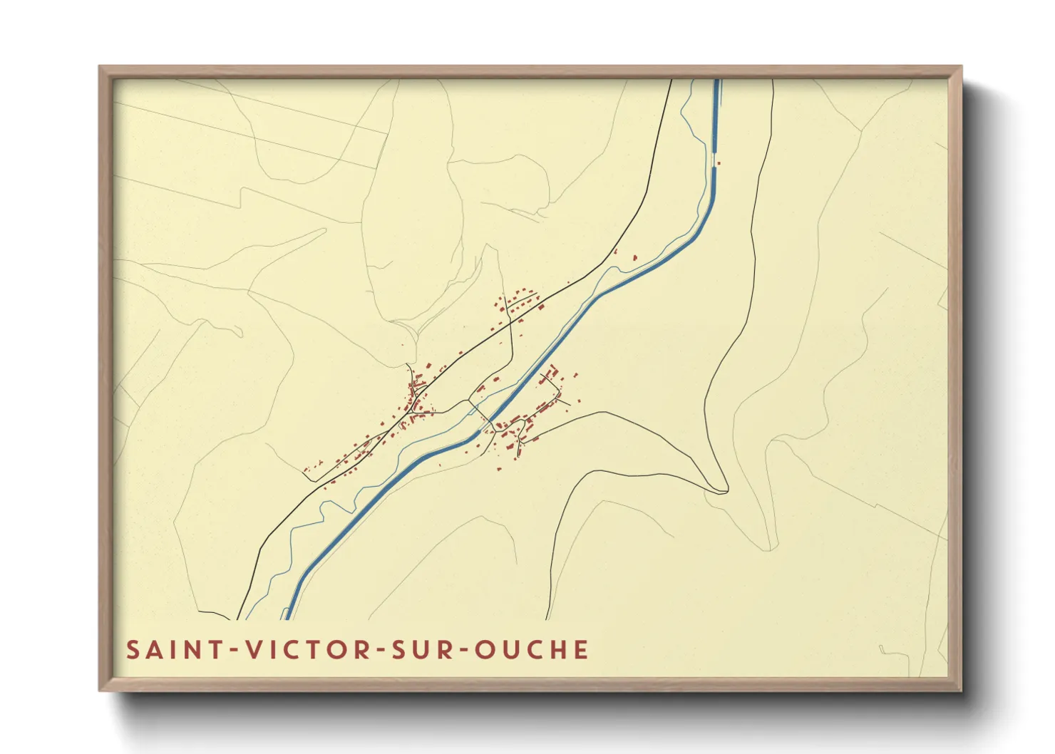 Une affiche de carte sur Saint-Victor-sur-Ouche