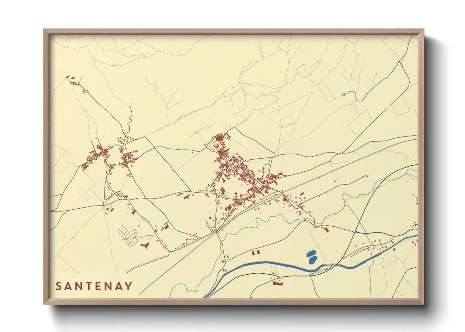 Une affiche de carte sur Santenay