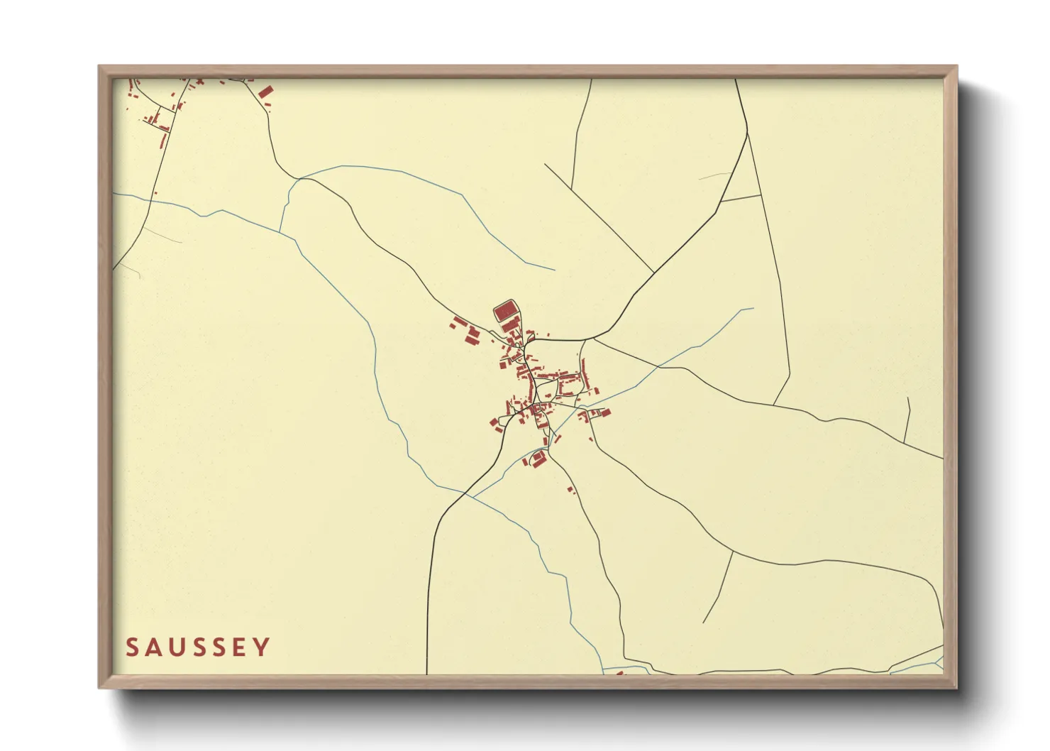 Une affiche de carte sur Saussey