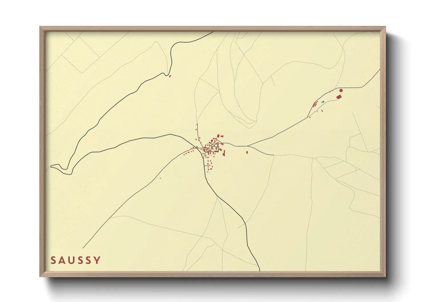 Une affiche de carte sur Saussy