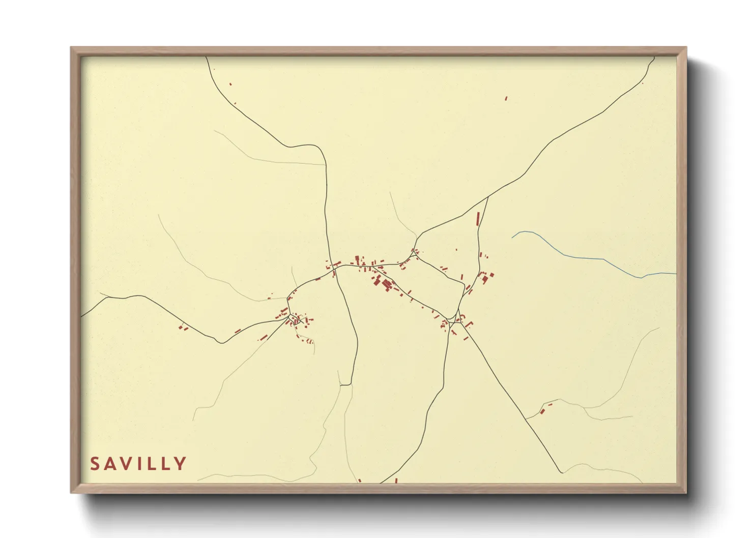 Une affiche de carte sur Savilly