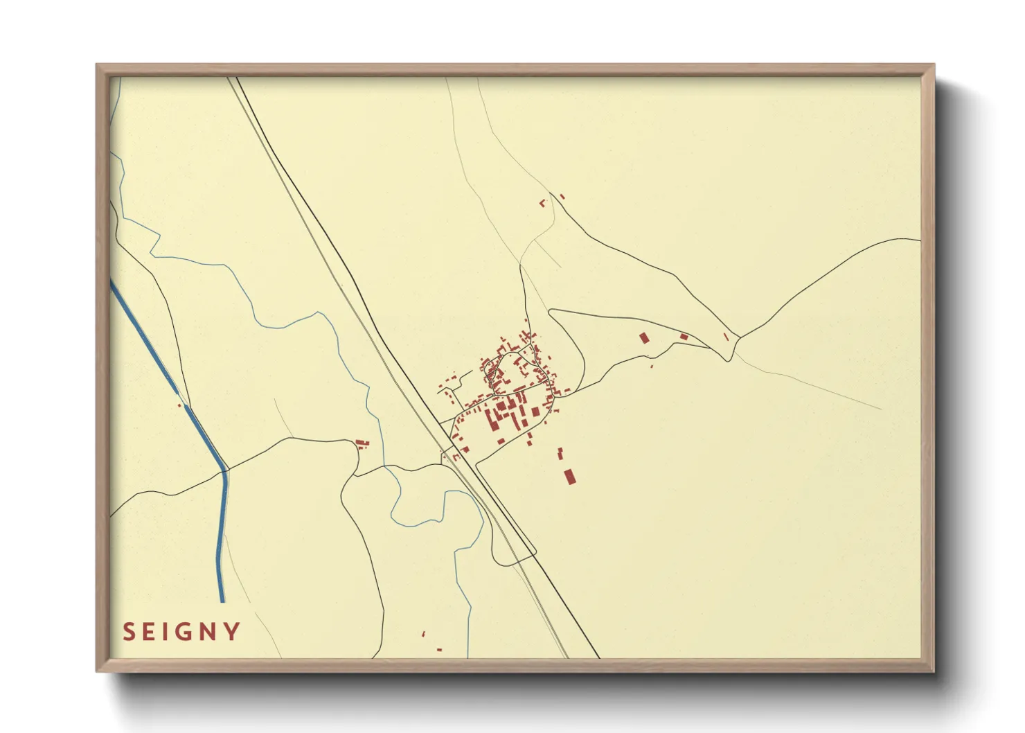 Une affiche de carte sur Seigny