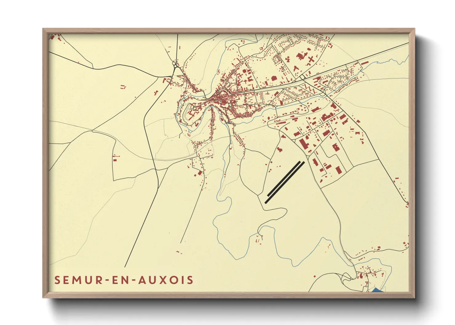 Une affiche de carte sur Semur-en-Auxois