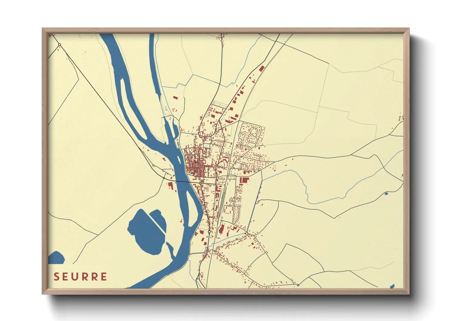 Une affiche de carte sur Seurre