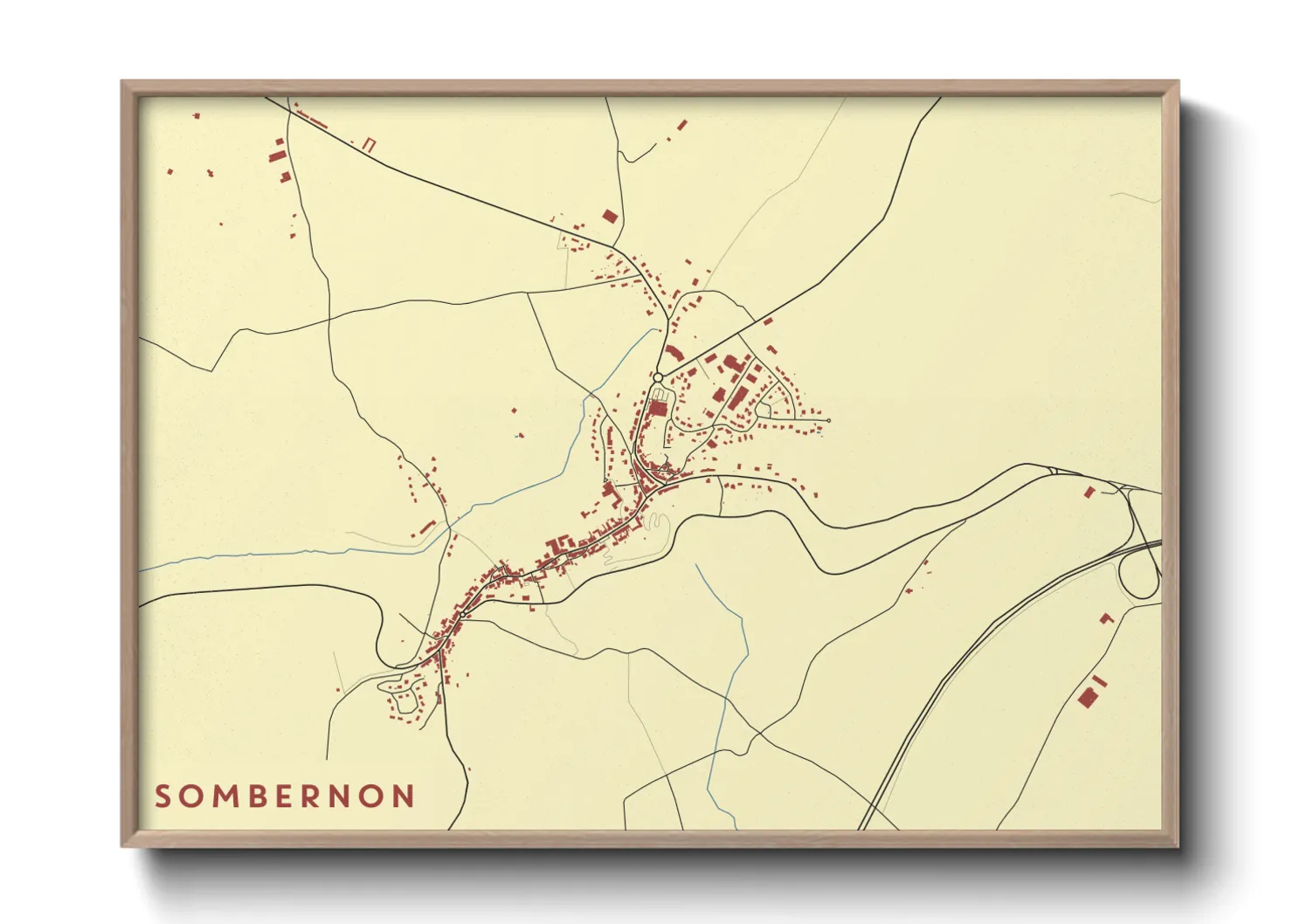 Une affiche de carte sur Sombernon