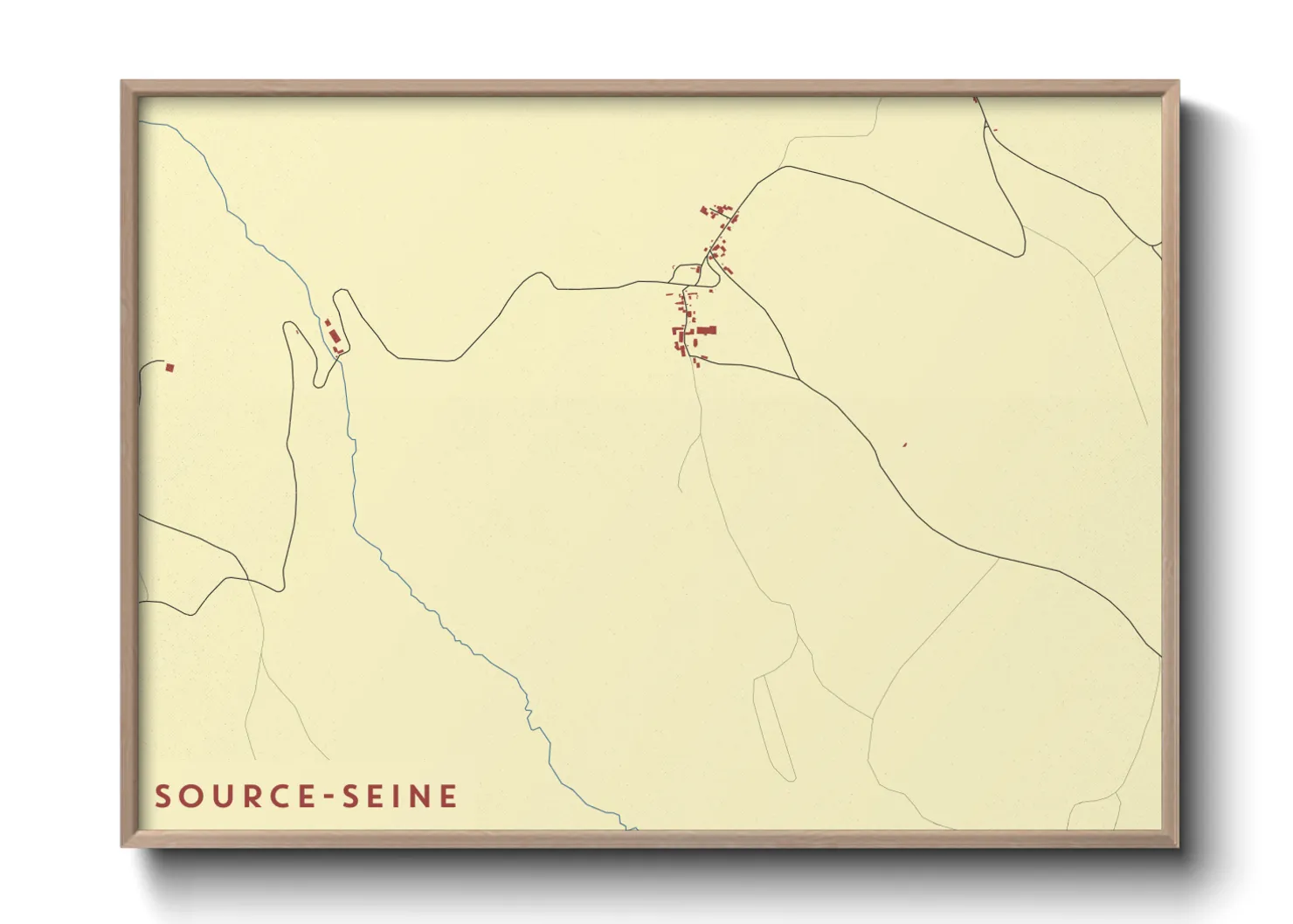 Une affiche de carte sur Source-Seine