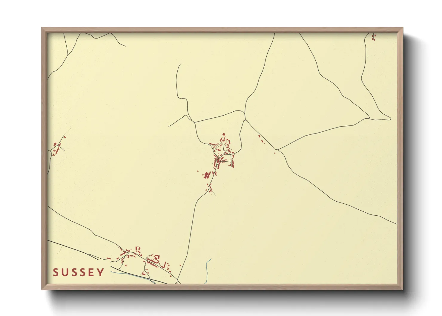 Une affiche de carte sur Sussey