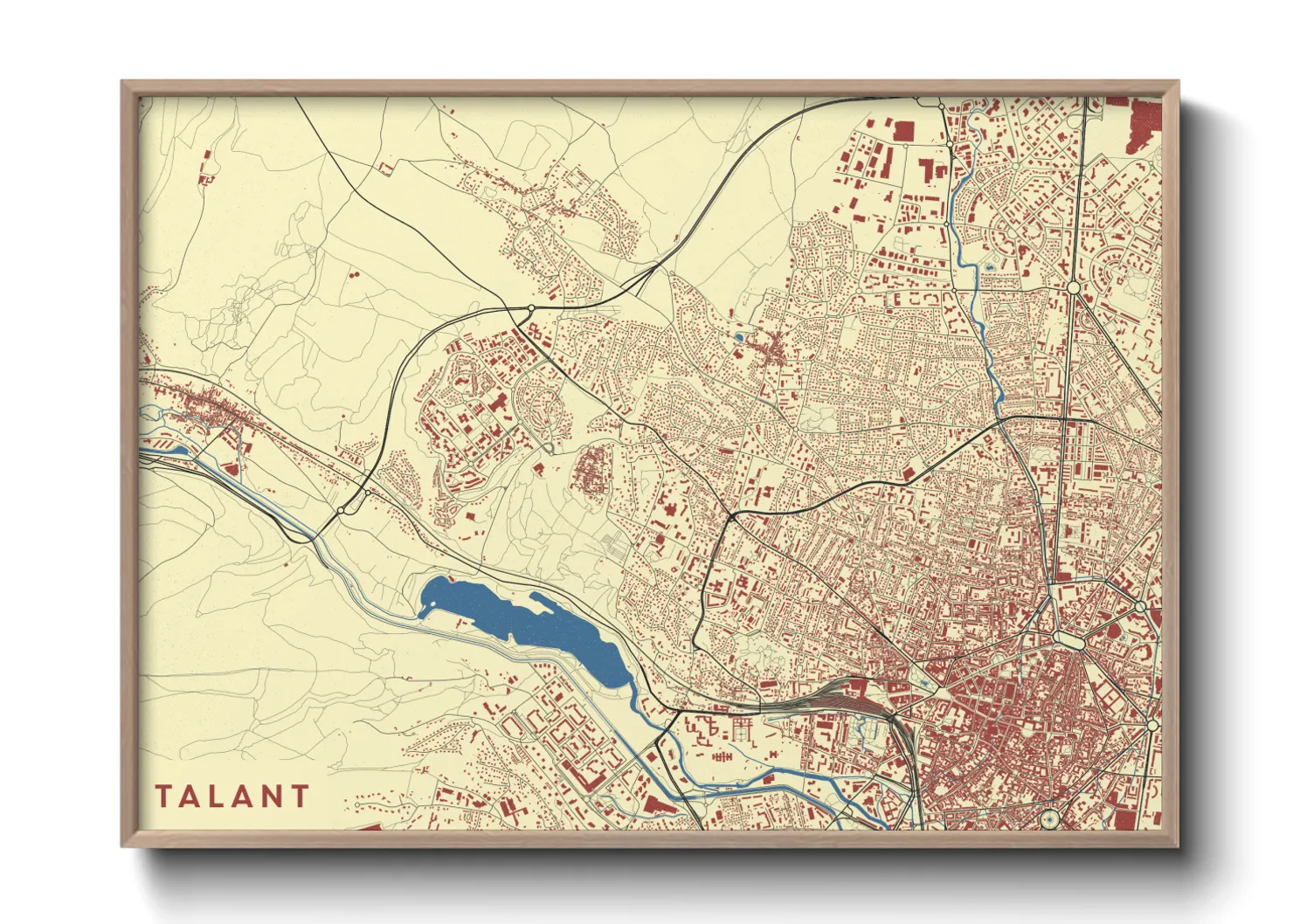 Une affiche de carte sur Talant