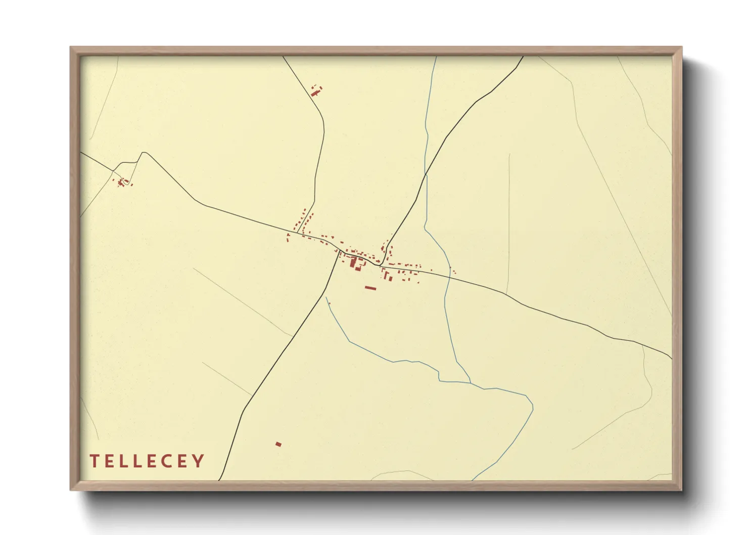 Une affiche de carte sur Tellecey