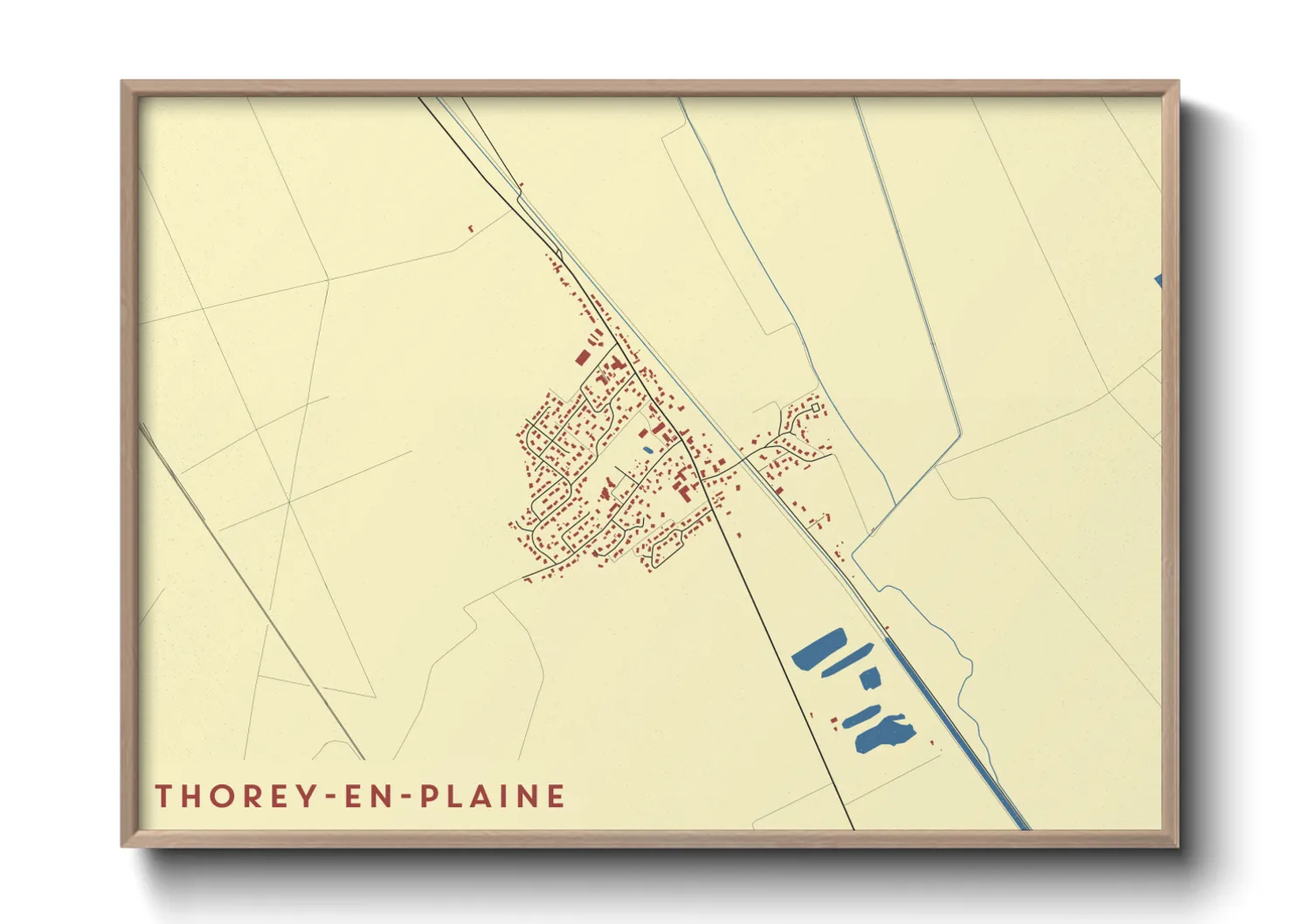 Une affiche de carte sur Thorey-en-Plaine