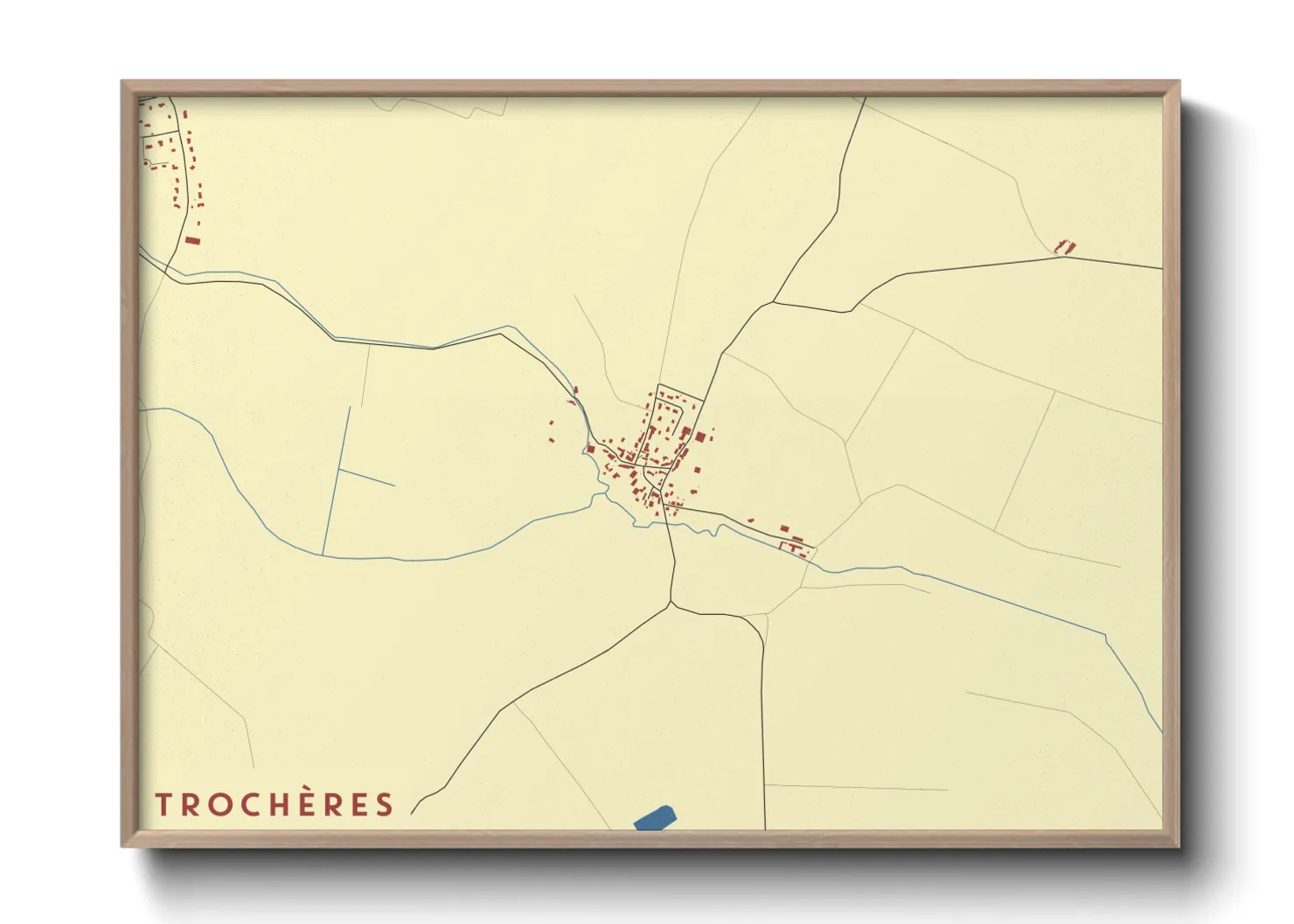 Une affiche de carte sur Trochères