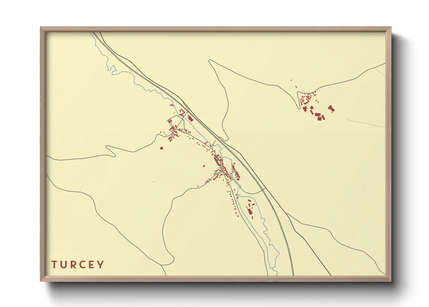 Une affiche de carte sur Turcey