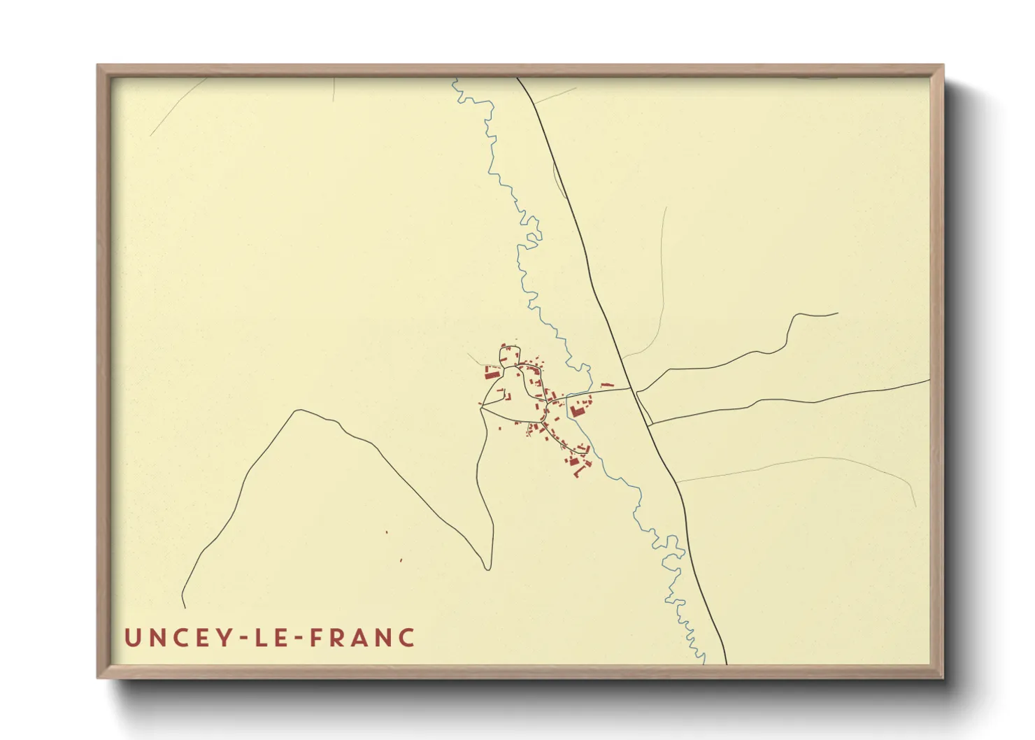 Une affiche de carte sur Uncey-le-Franc