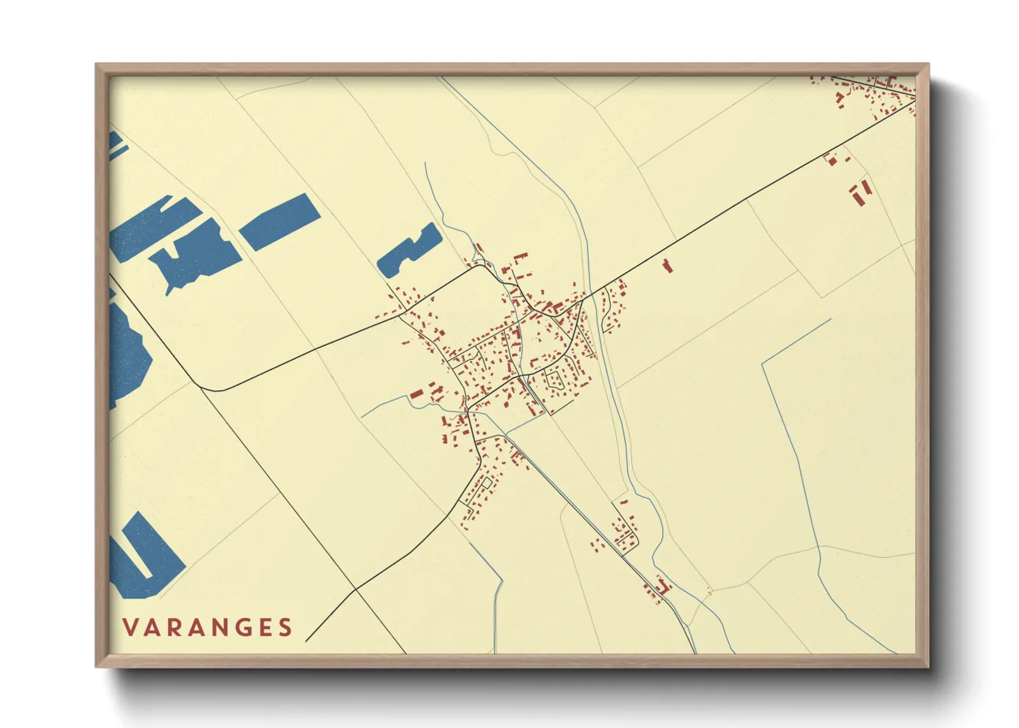 Une affiche de carte sur Varanges