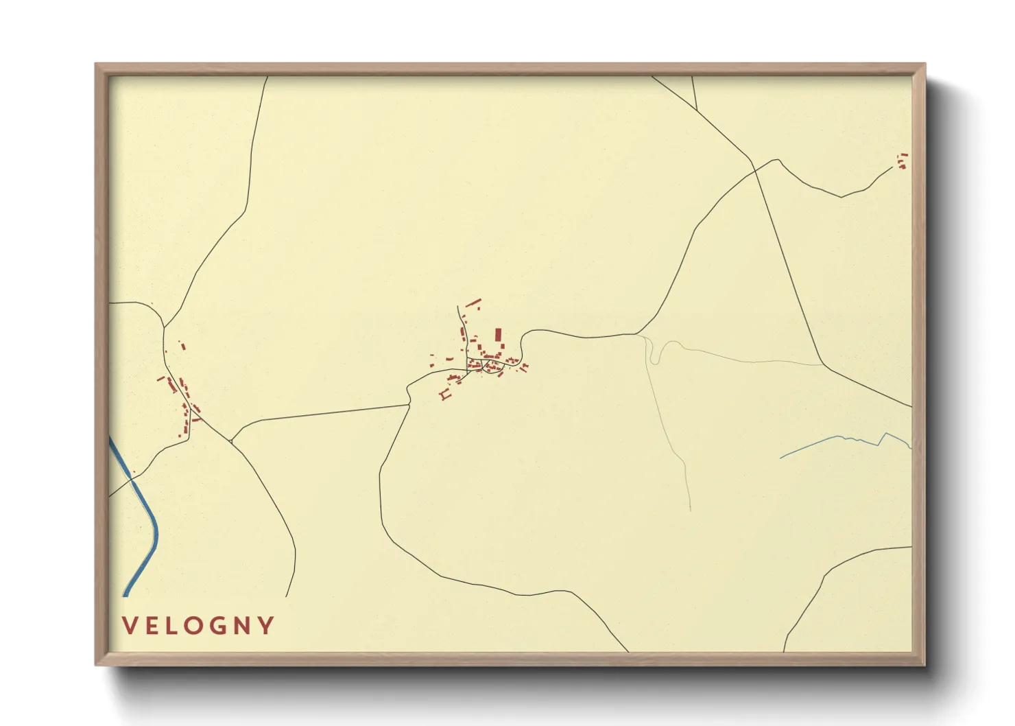 Une affiche de carte sur Velogny