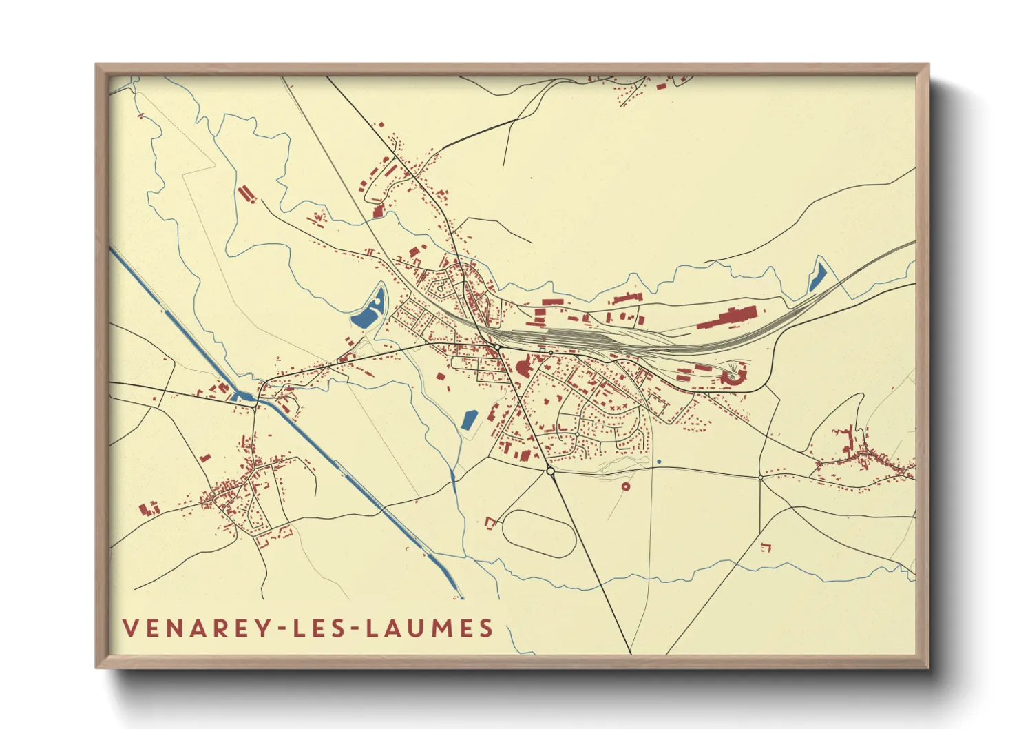 Une affiche de carte sur Venarey-les-Laumes