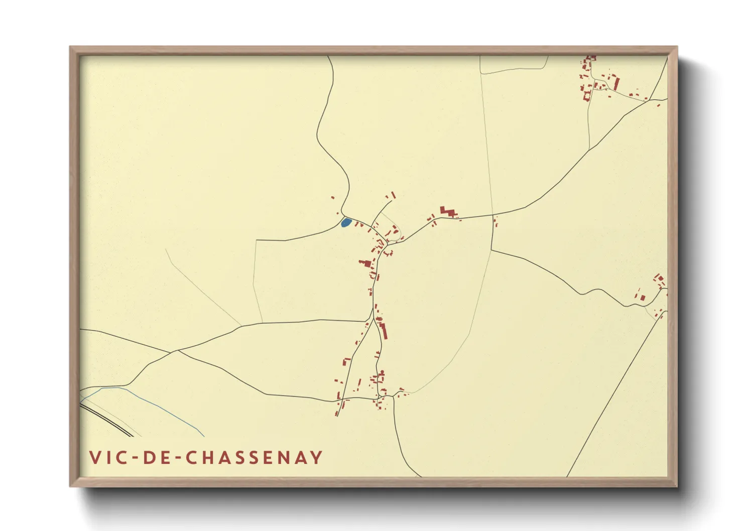 Une affiche de carte sur Vic-de-Chassenay