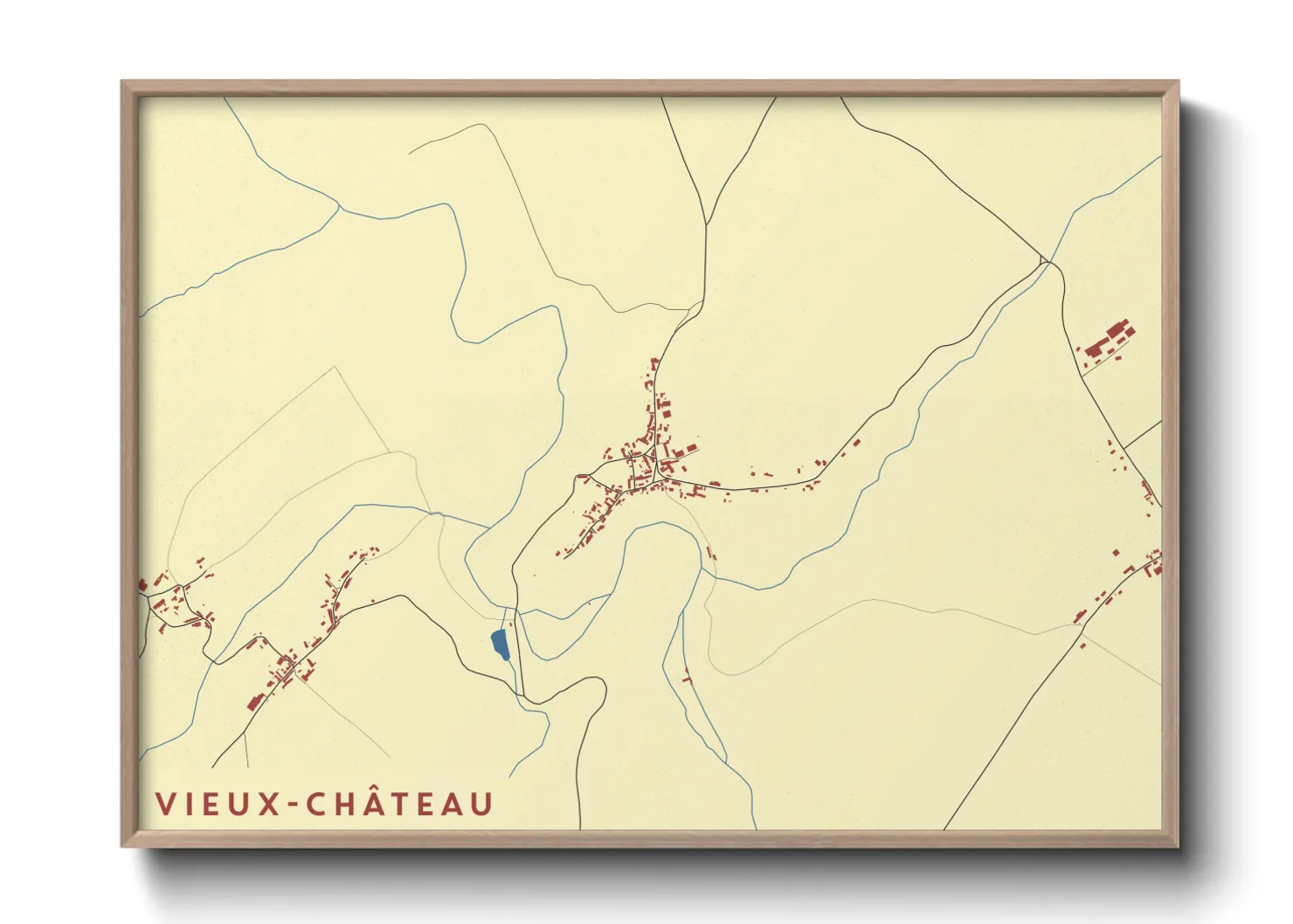 Une affiche de carte sur Vieux-Château