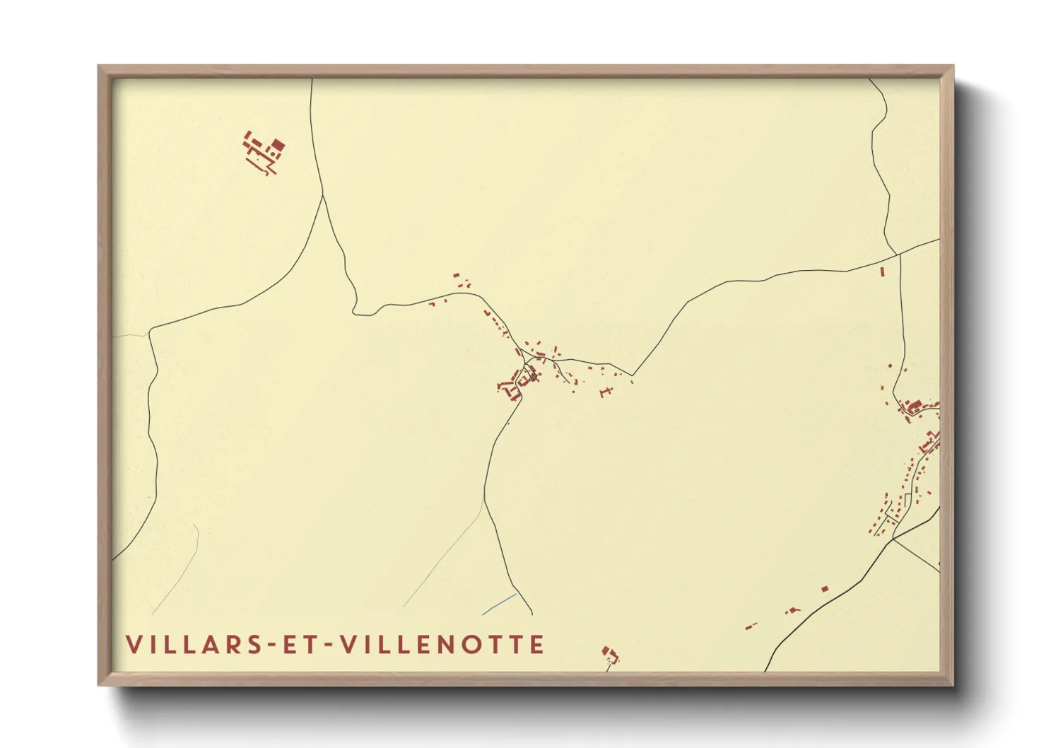 Une affiche de carte sur Villars-et-Villenotte