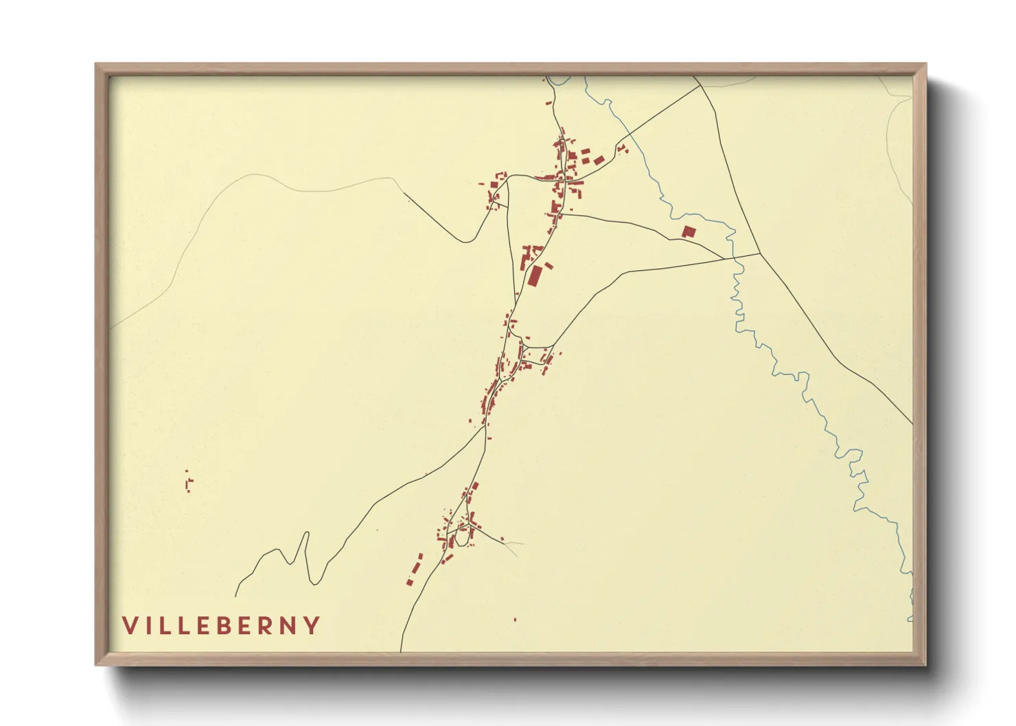 Une affiche de carte sur Villeberny