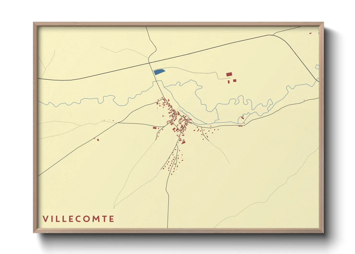 Une affiche de carte sur Villecomte