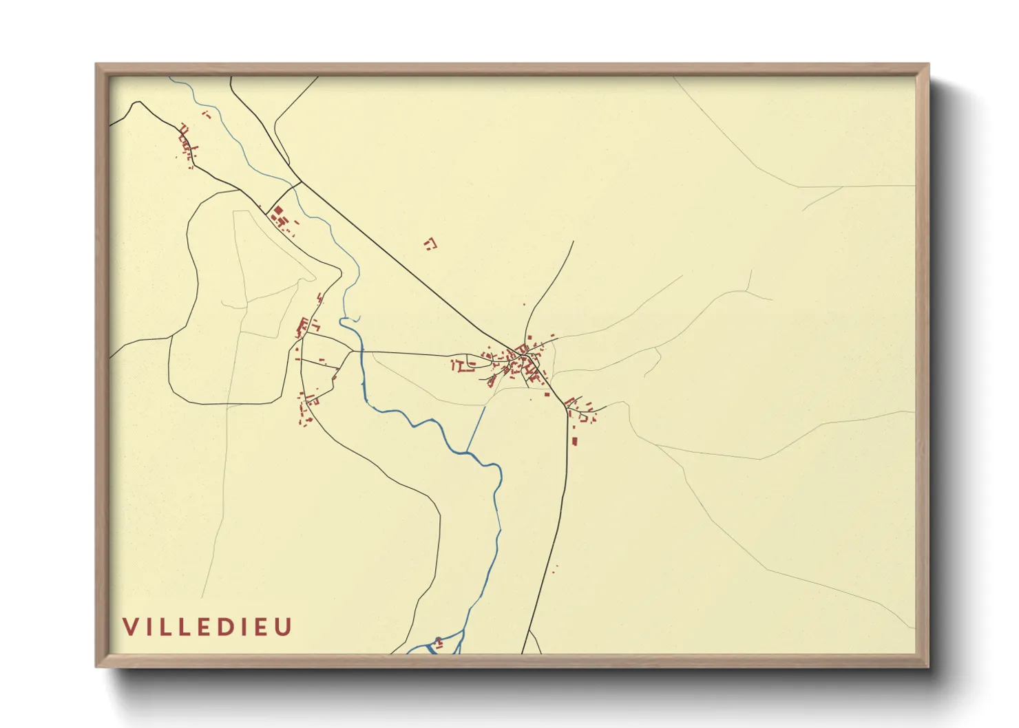 Une affiche de carte sur Villedieu