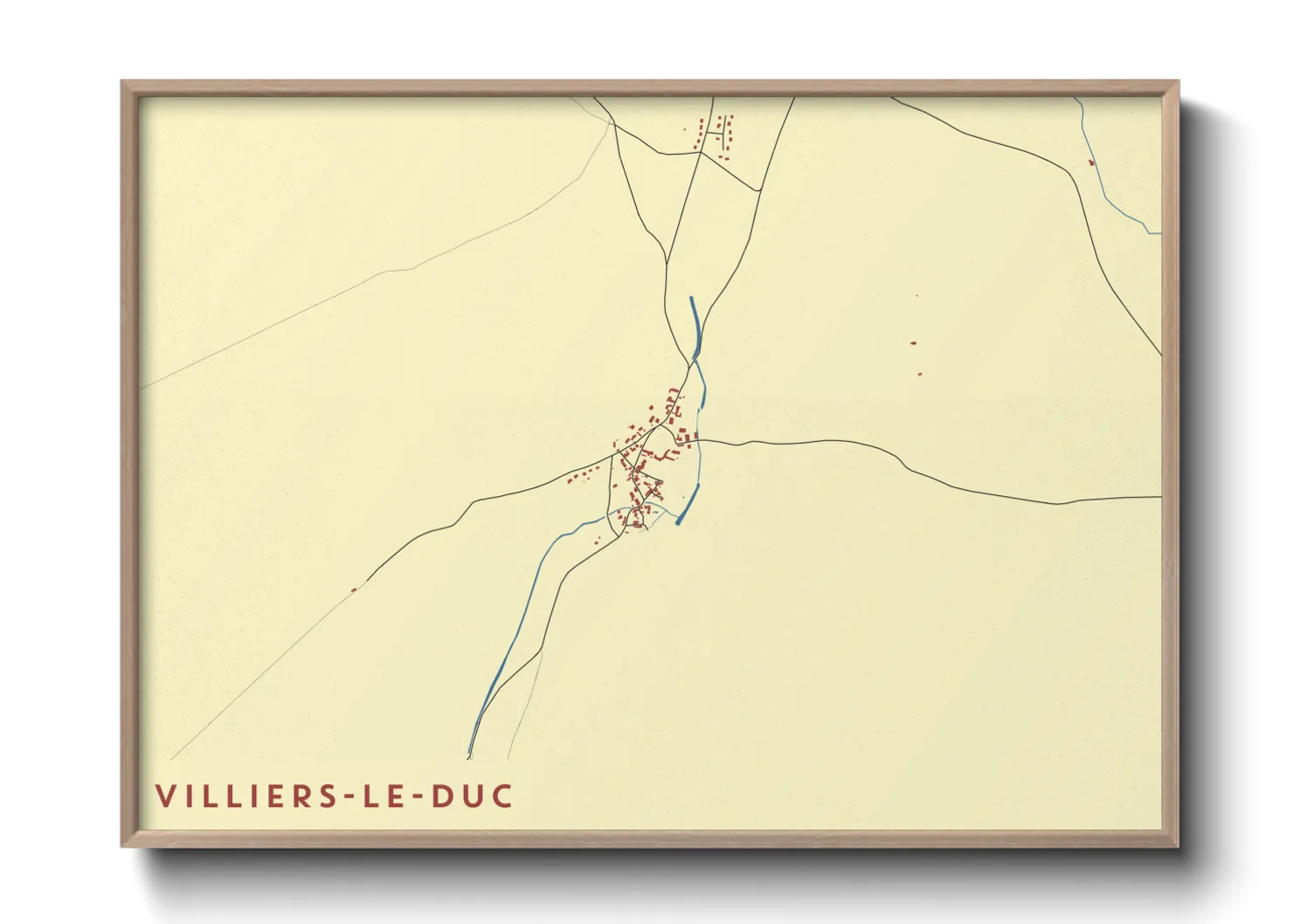 Une affiche de carte sur Villiers-le-Duc