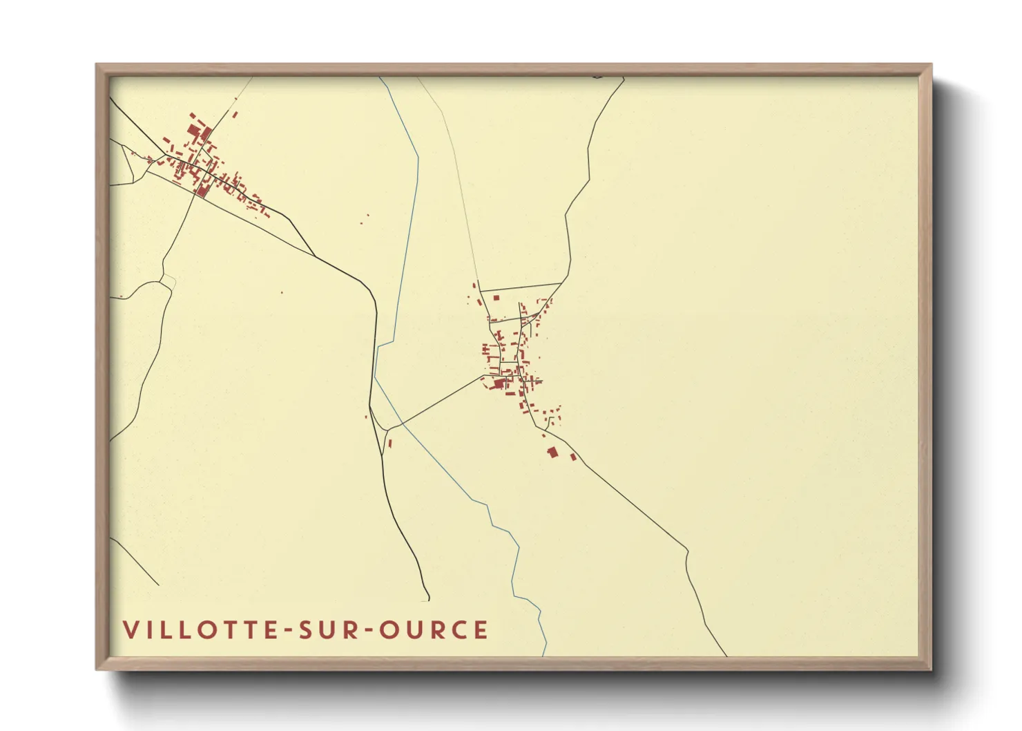 Une affiche de carte sur Villotte-sur-Ource