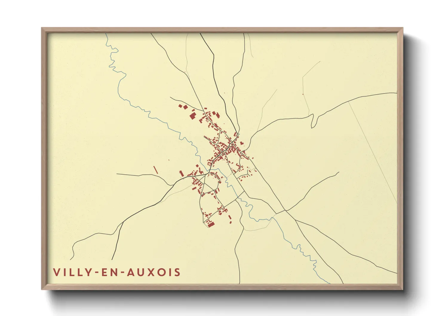 Une affiche de carte sur Villy-en-Auxois