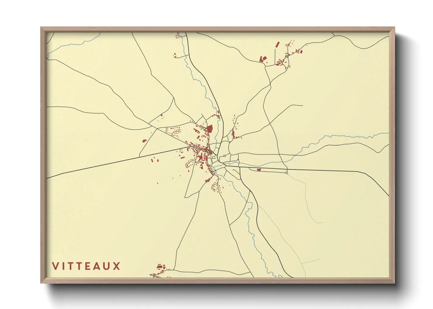 Une affiche de carte sur Vitteaux