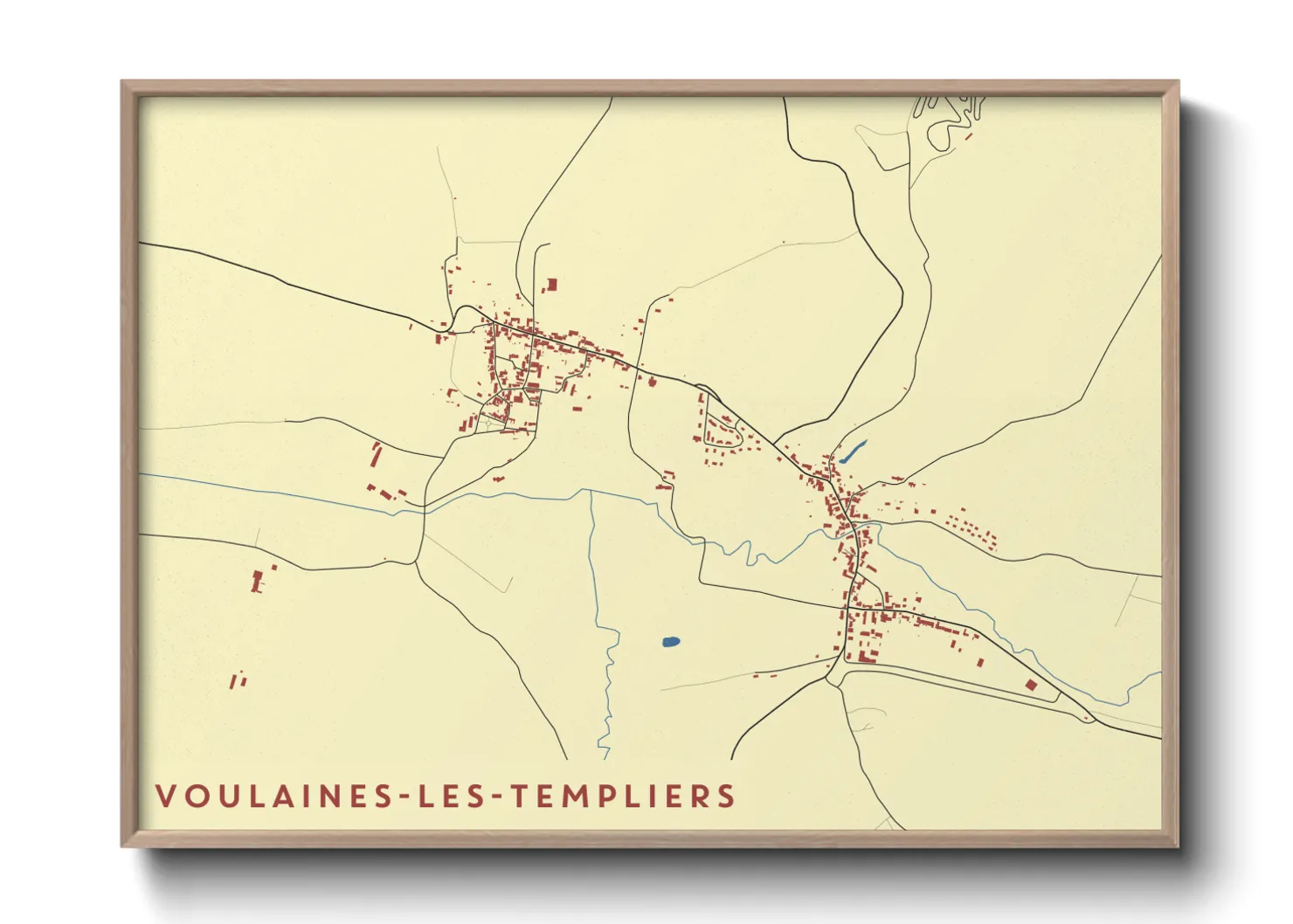 Une affiche de carte sur Voulaines-les-Templiers
