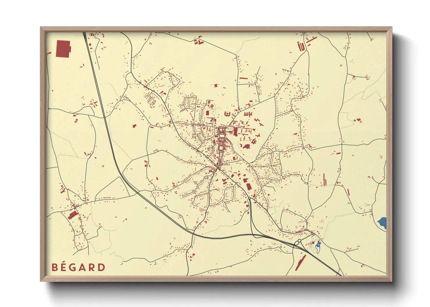 Une affiche de carte sur Bégard