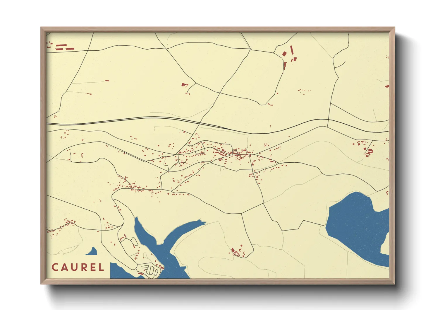 Une affiche de carte sur Caurel