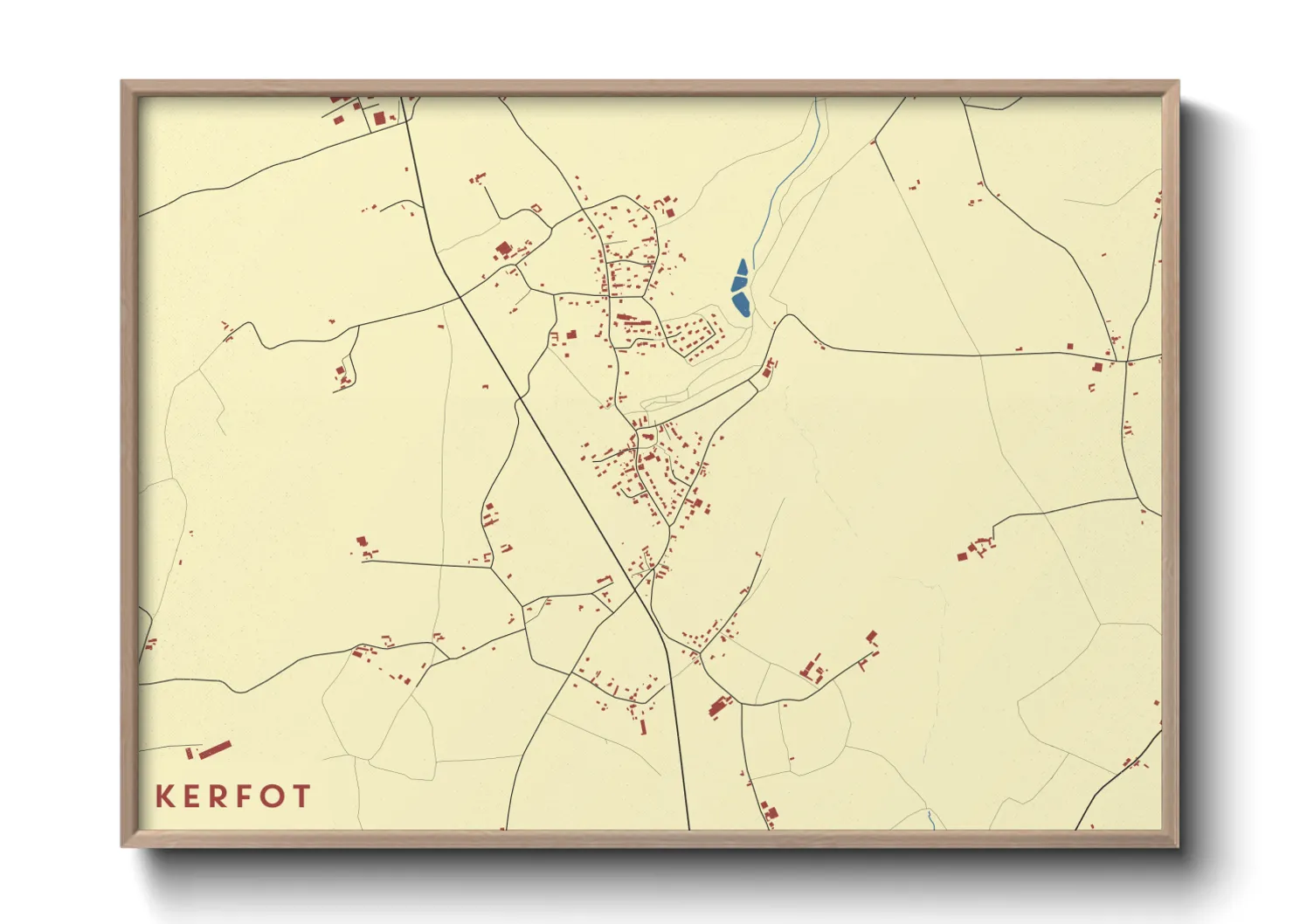 Une affiche de carte sur Kerfot