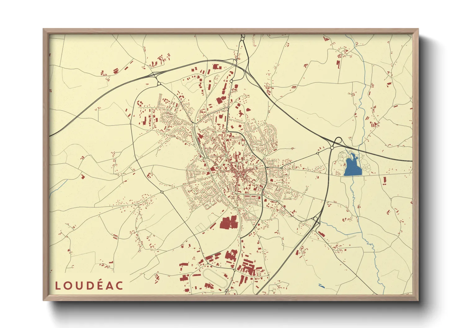Une affiche de carte sur Loudéac