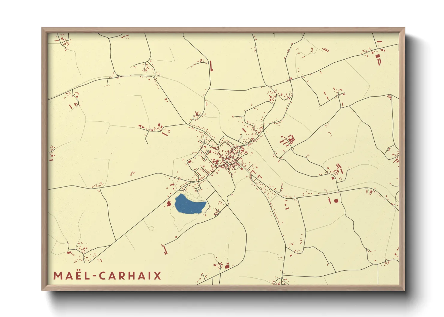 Une affiche de carte sur Maël-Carhaix