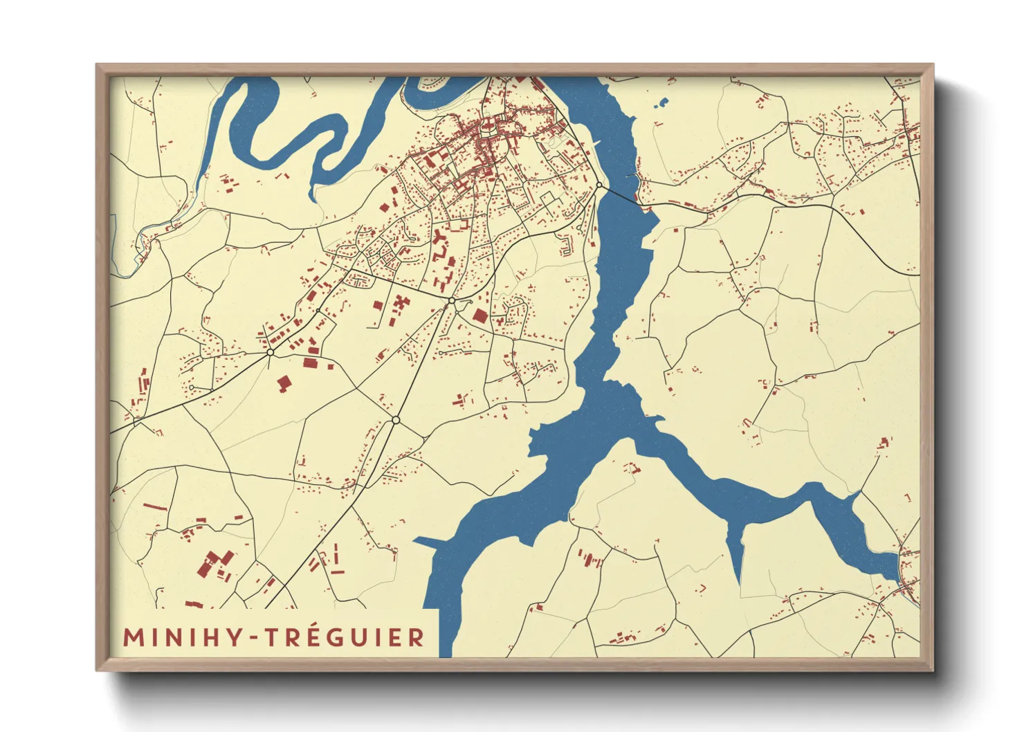 Une affiche de carte sur Minihy-Tréguier