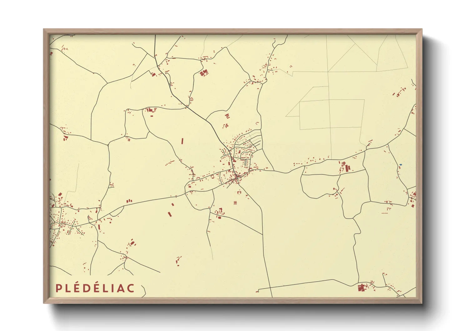 Une affiche de carte sur Plédéliac