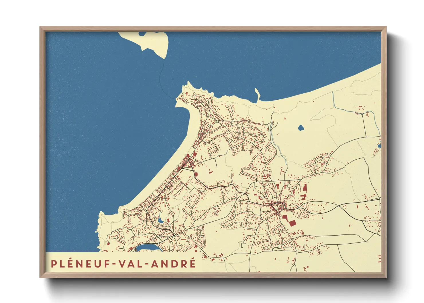 Une affiche de carte sur Pléneuf-Val-André