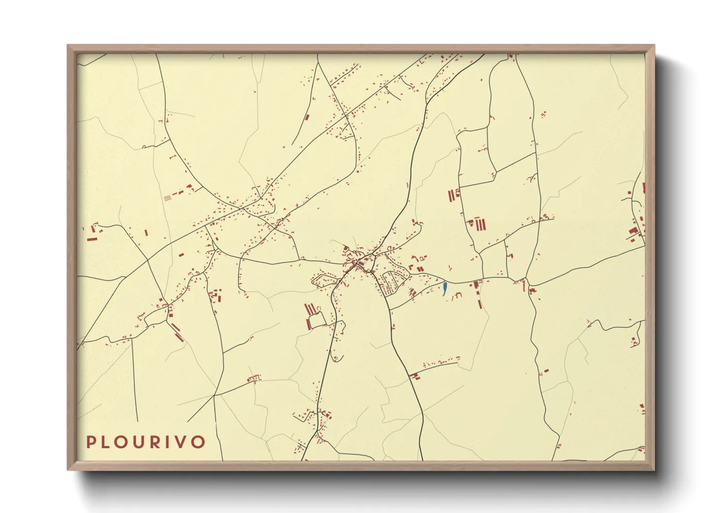 Une affiche de carte sur Plourivo