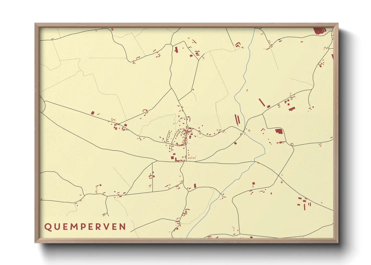 Une affiche de carte sur Quemperven