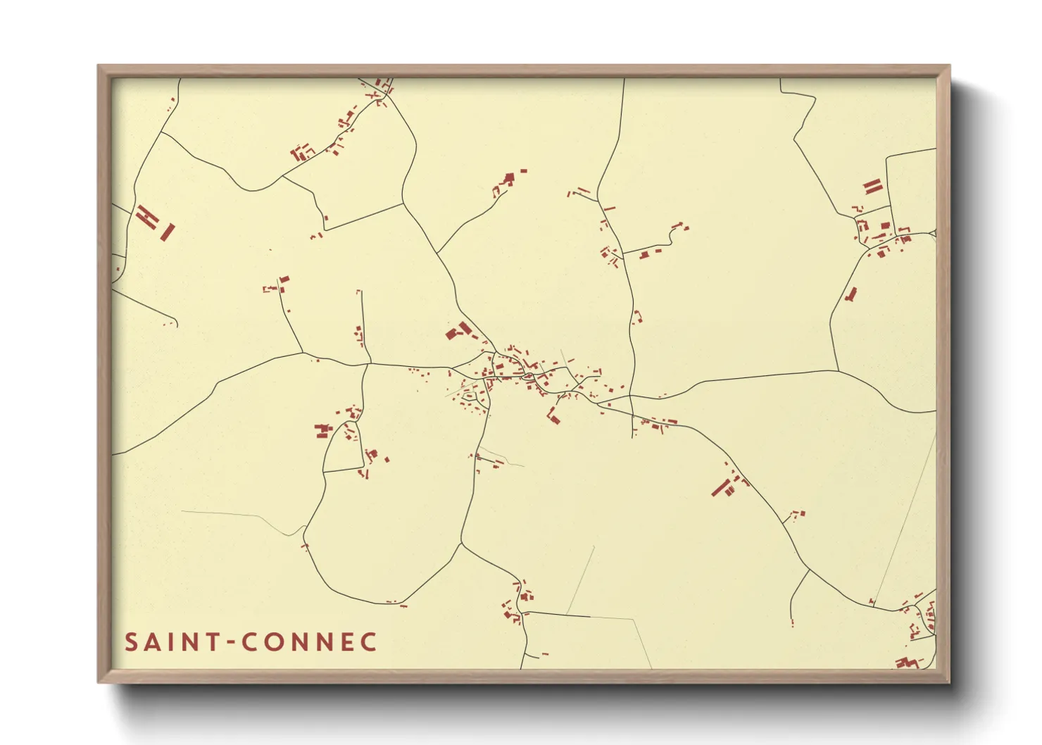 Une affiche de carte sur Saint-Connec