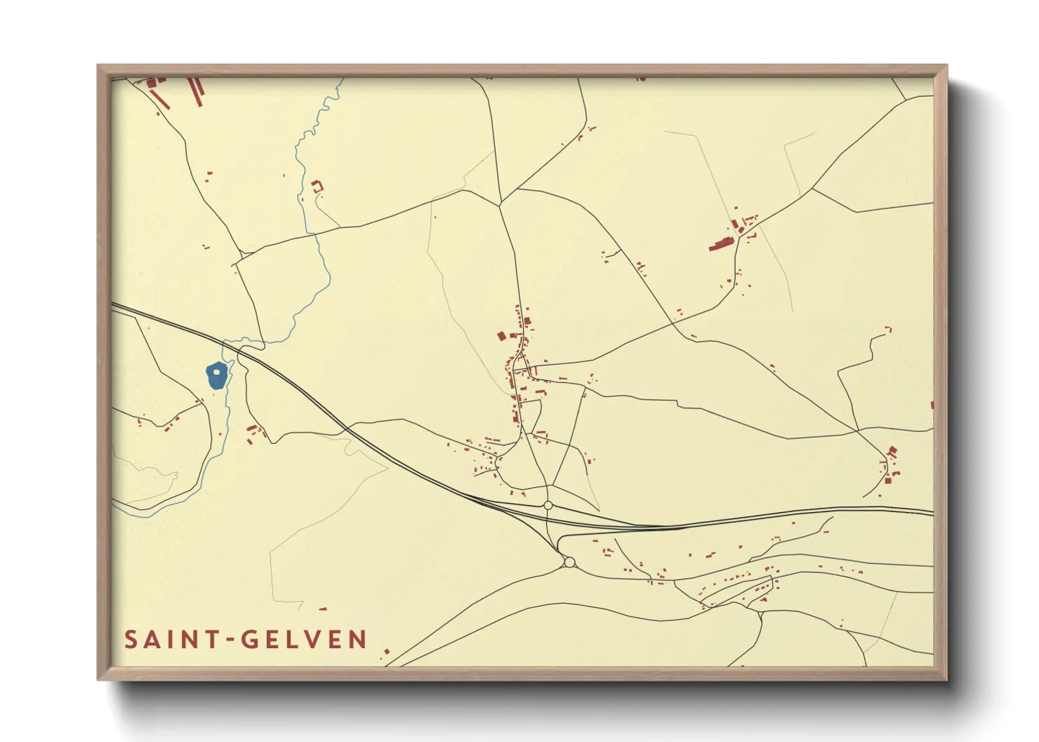 Une affiche de carte sur Saint-Gelven