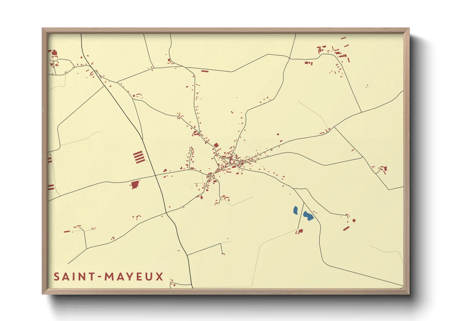 Une affiche de carte sur Saint-Mayeux