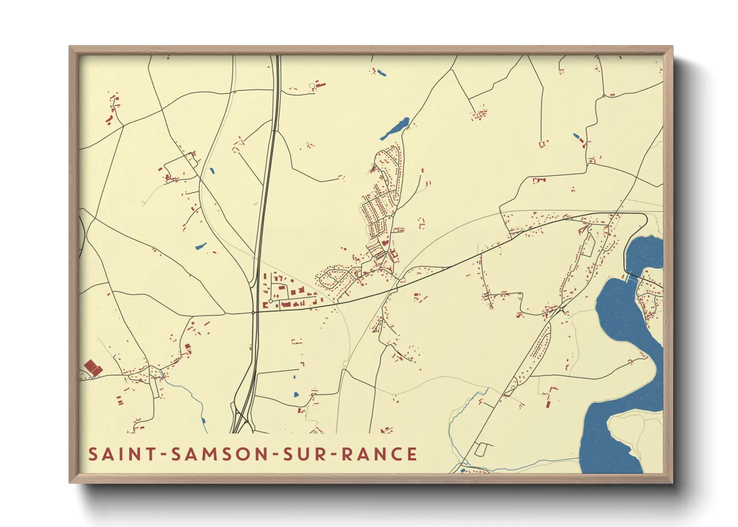 Une affiche de carte sur Saint-Samson-sur-Rance